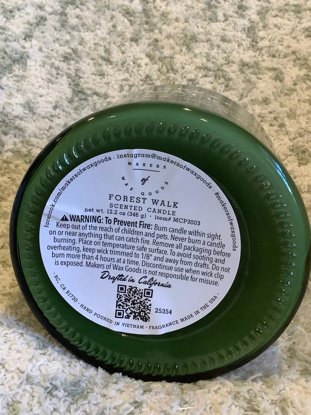 Forest Walk Hand Poured Scented Soy Wax Candle With Pressure Lid NWT 12.20 oz.